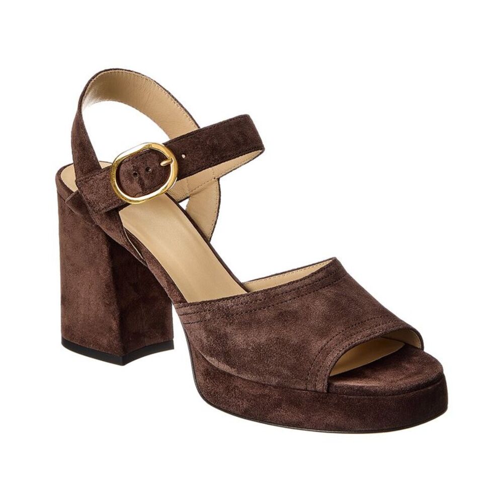 Valentino Vlogo Signature 100 Suede Sandal, Brown